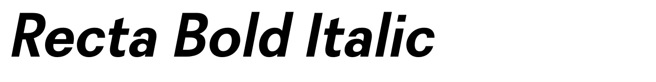 Recta Bold Italic
